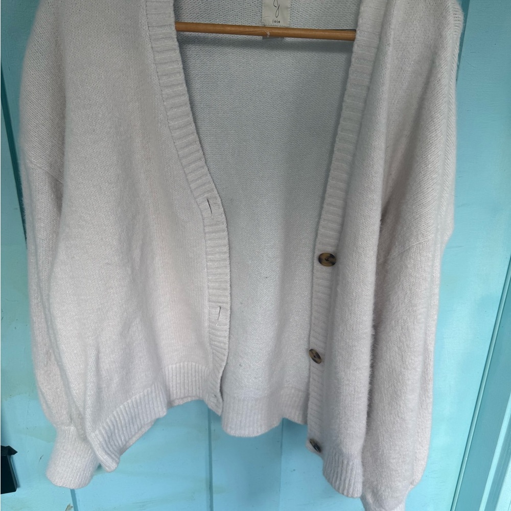 Joie Cream Button-Up Cardigan